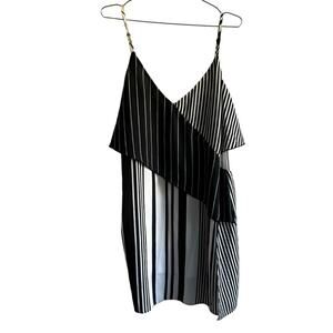 ASOS  Womens Dress 10 Black White Stripe Relaxed Flowy Beach‎ New